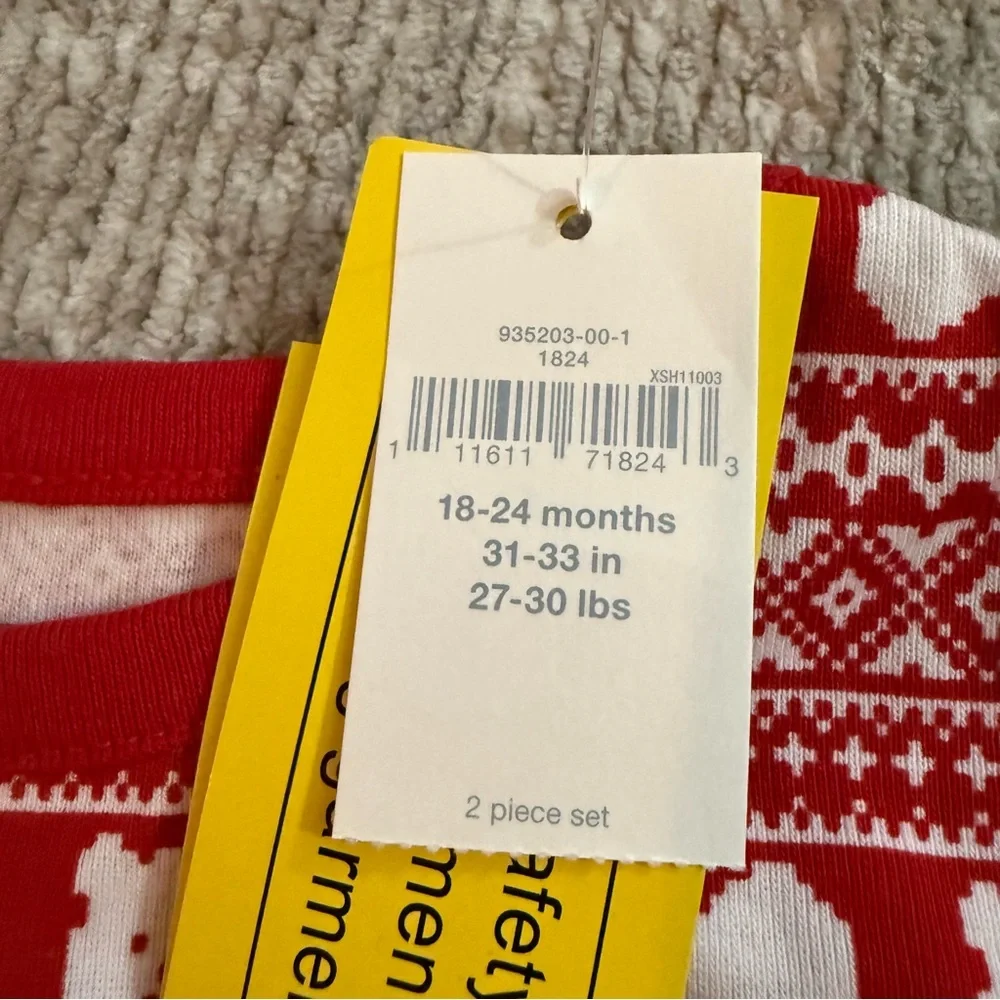 Baby Gap Red Polar Bear Fair Isle Pajama Set‎ 18–24 Months NWT